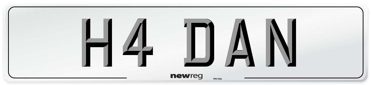 H4 DAN Number Plate from New Reg